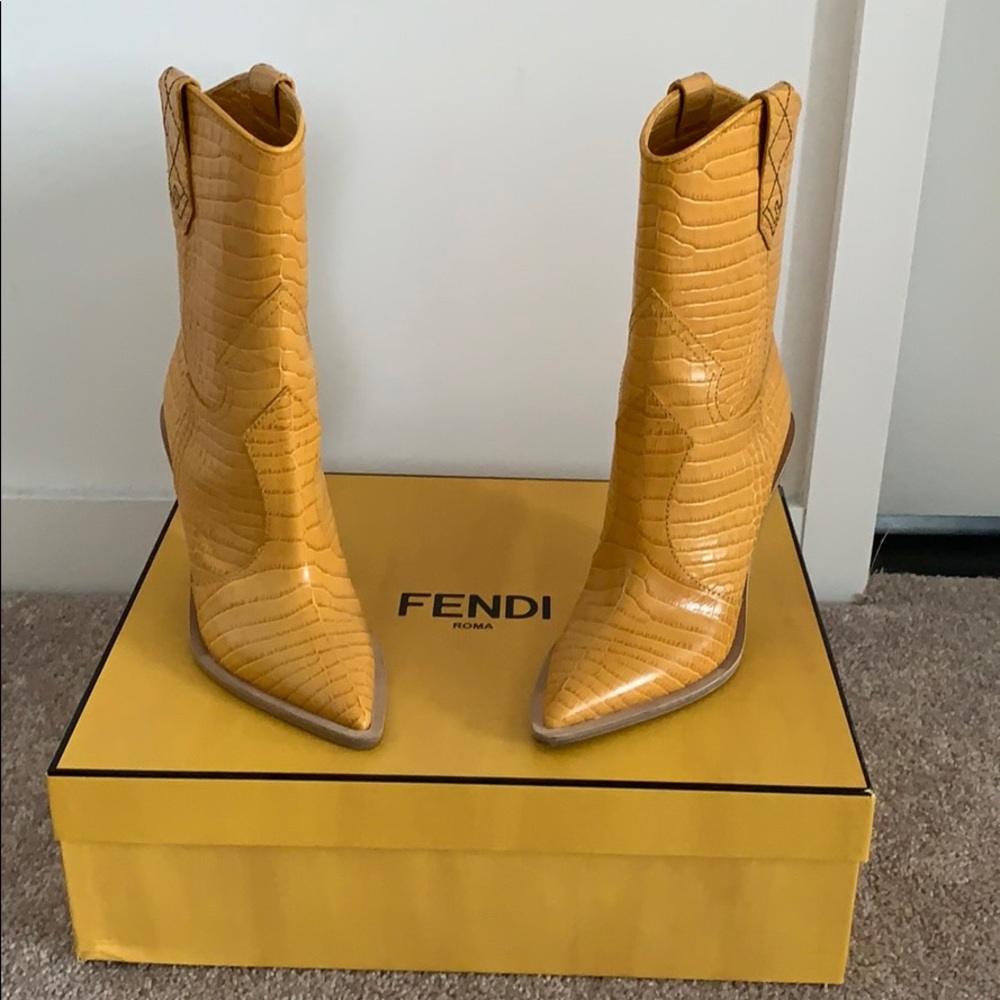 Authentic Fendi Embossed Boots